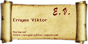 Ernyes Viktor névjegykártya