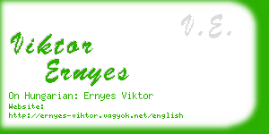 viktor ernyes business card